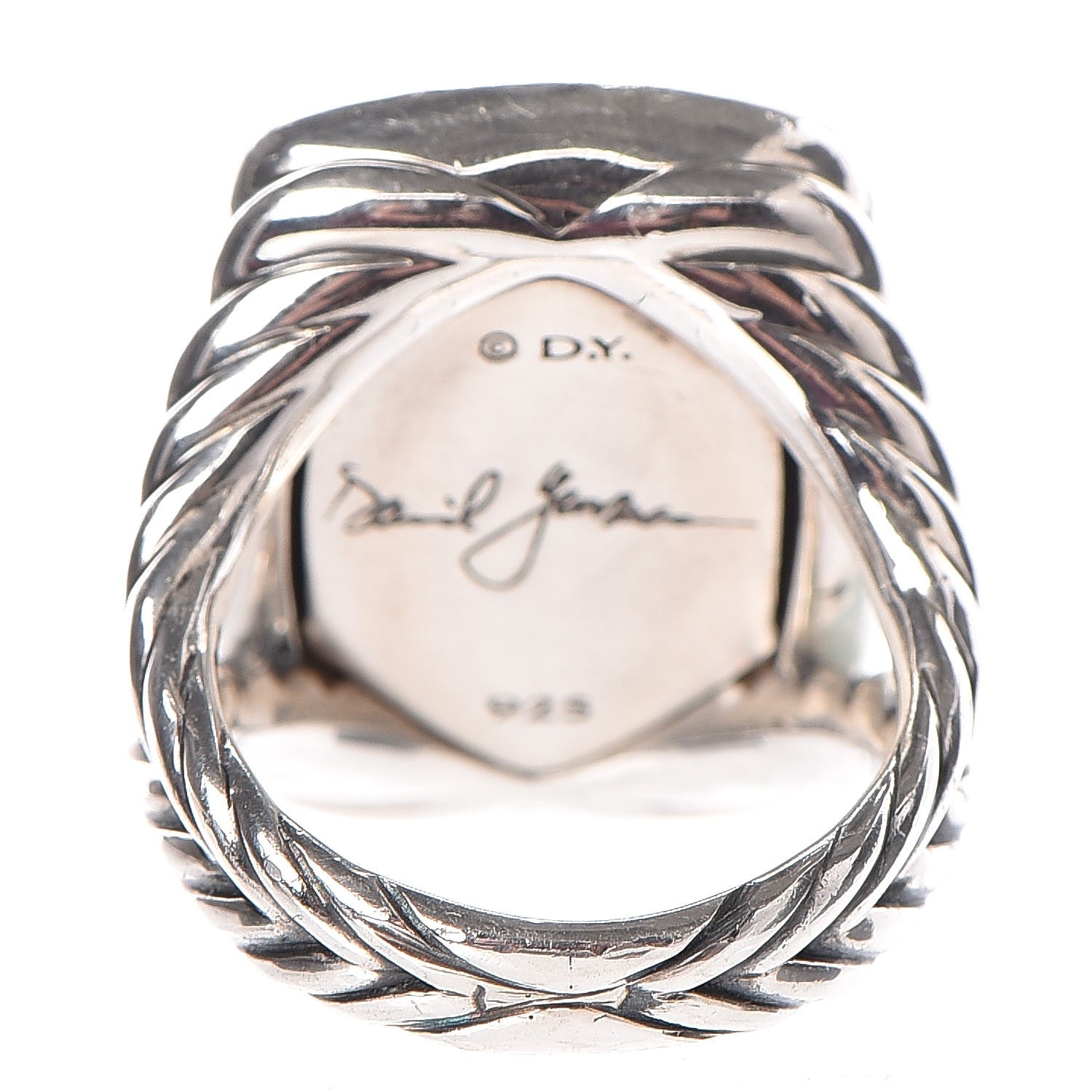 David Yurman Sterling Silver Diamond Black Orchid 20mm Albion Ring 52 6 4 of 7