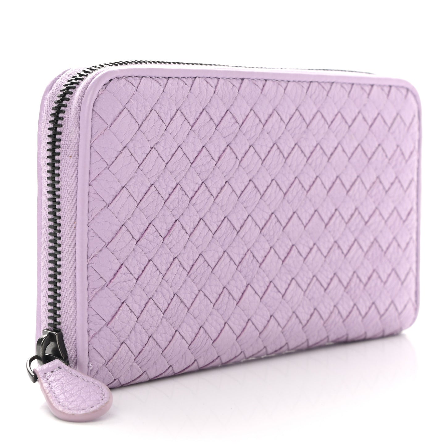 Nappa Intrecciato Zip Around Wallet Lilac
