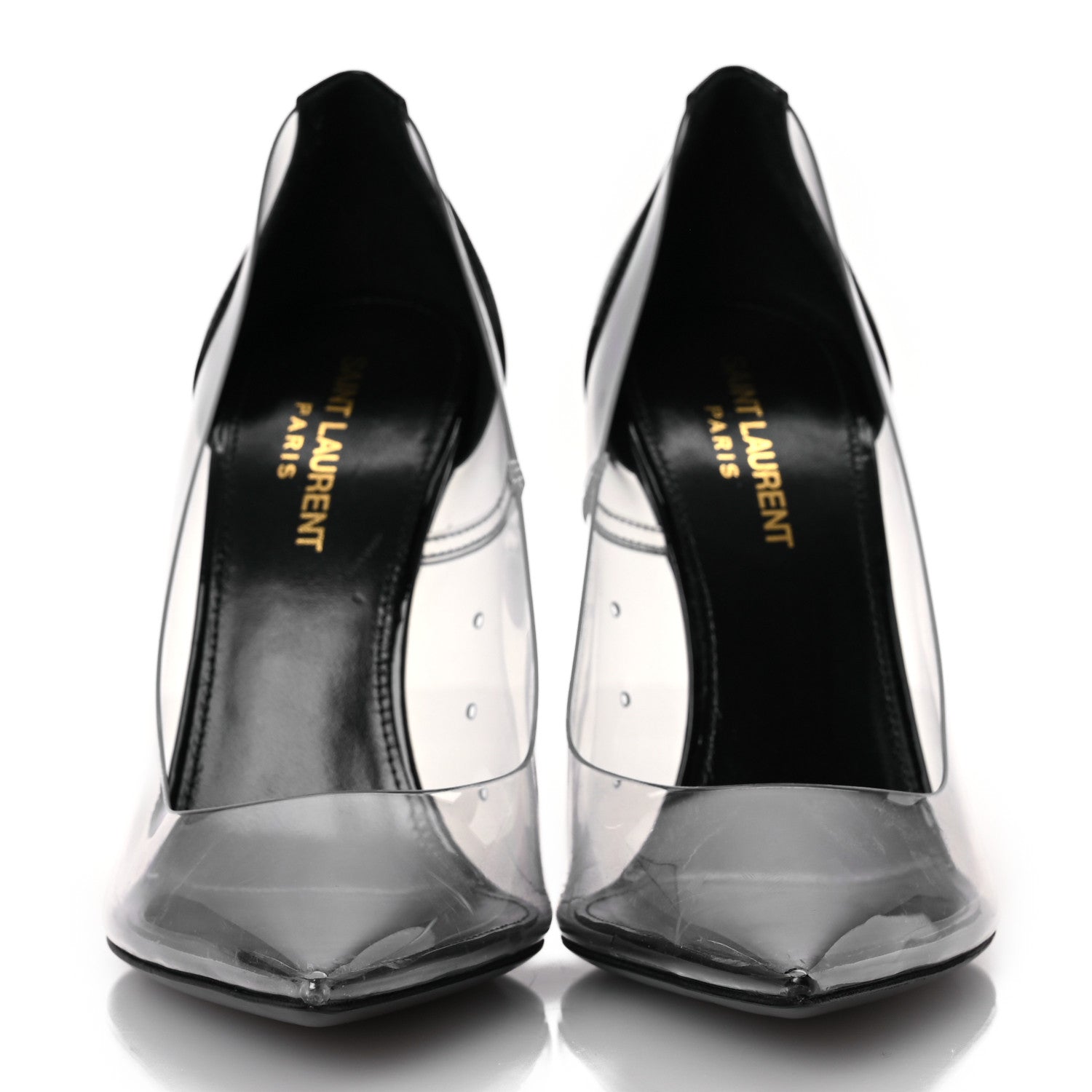Saint Laurent Patent Calfskin PVC Opyum 110 Pump 38 Black Transparent 3 of 13