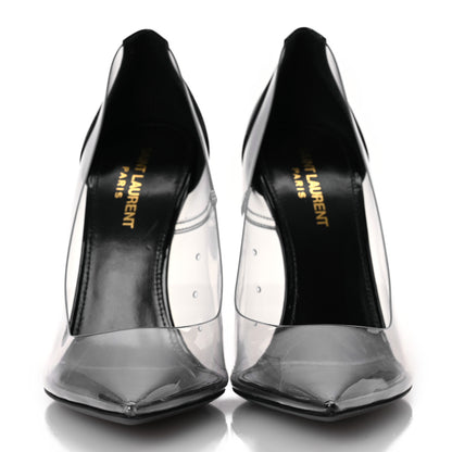 Saint Laurent Patent Calfskin PVC Opyum 110 Pump 38 Black Transparent 3 of 13