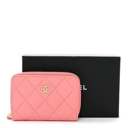 Chanel Caviar Quilted Zip Coin Purse Pink 9 of 9
