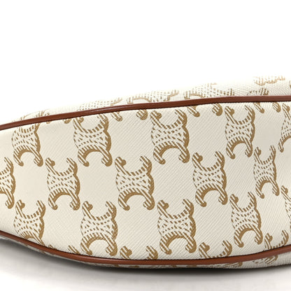 Celine Canvas Calfskin Ava Triomphe Shoulder Bag White 6 of 7