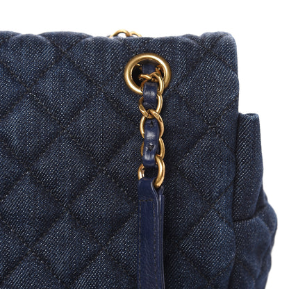 Chanel Washed Denim Quilted Large Urban Spirit Backpack Dark Blue 15 of 15