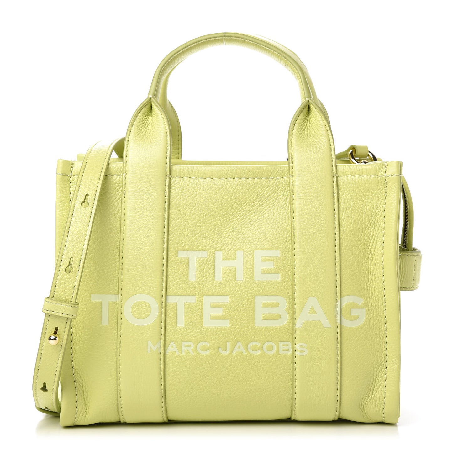 Natural Grain Calfskin Small Tote Shadow Lime