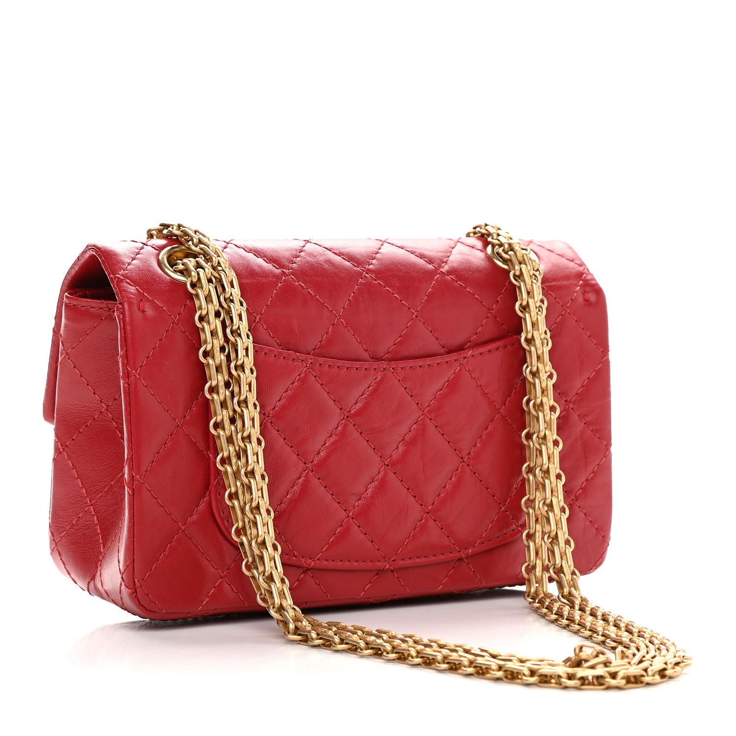 Chanel Aged Calfskin Quilted 2.55 Reissue Mini Flap Red 3 of 9