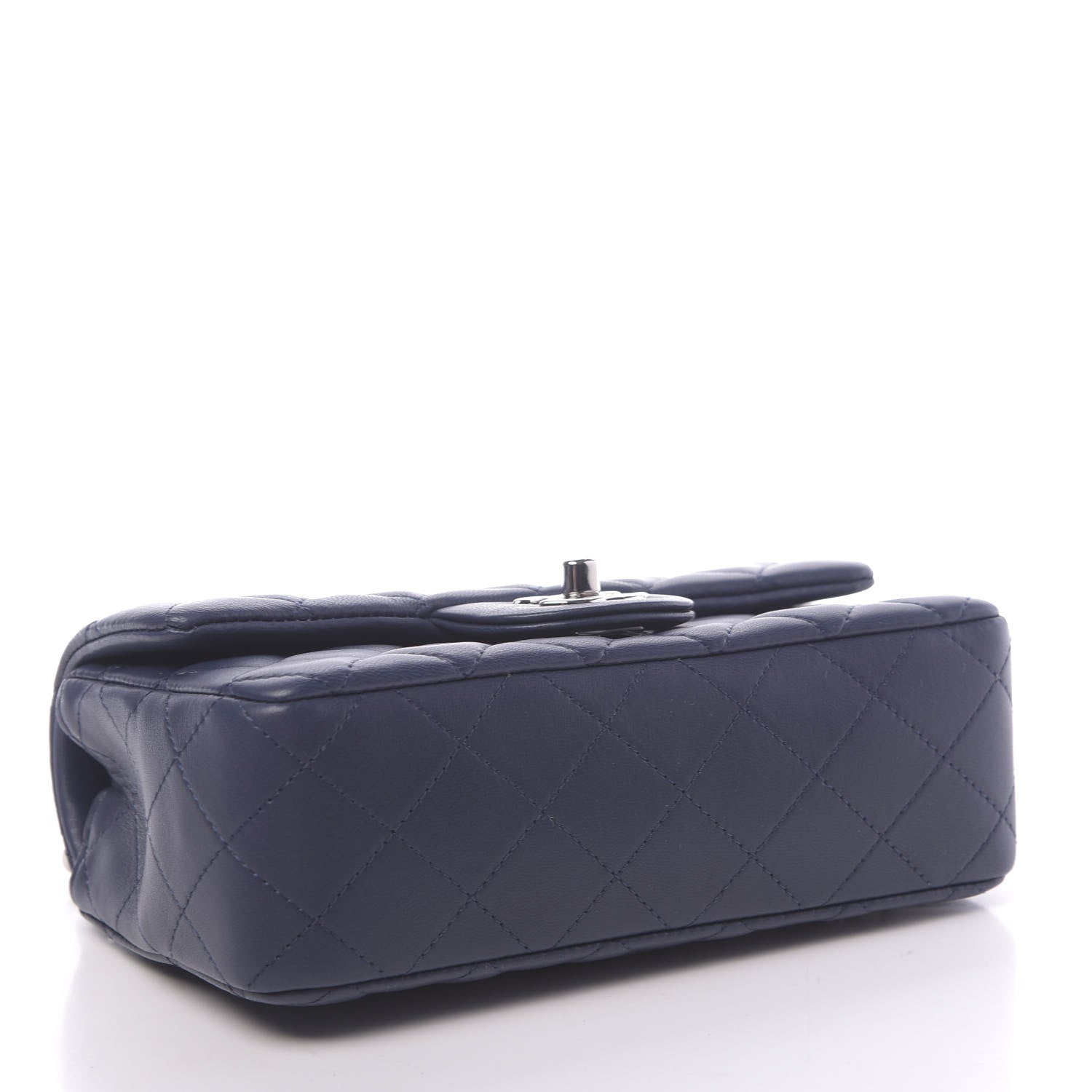 Chanel Lambskin Quilted Mini Rectangular Flap Dark Blue 4 of 11