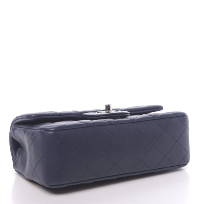 Chanel Lambskin Quilted Mini Rectangular Flap Dark Blue 4 of 11