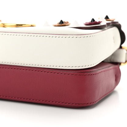 Fendi Vitello Dolce Nappa Flowerland Studded F is Fendi FF Micro Double Baguette White Multicolor 9 of 10