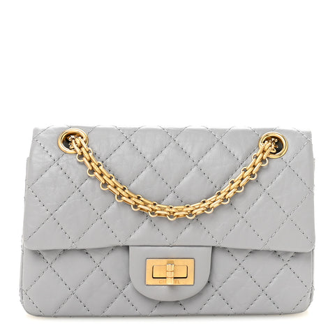 Aged Calfskin Quilted 2.55 Reissue Mini Flap Grey
