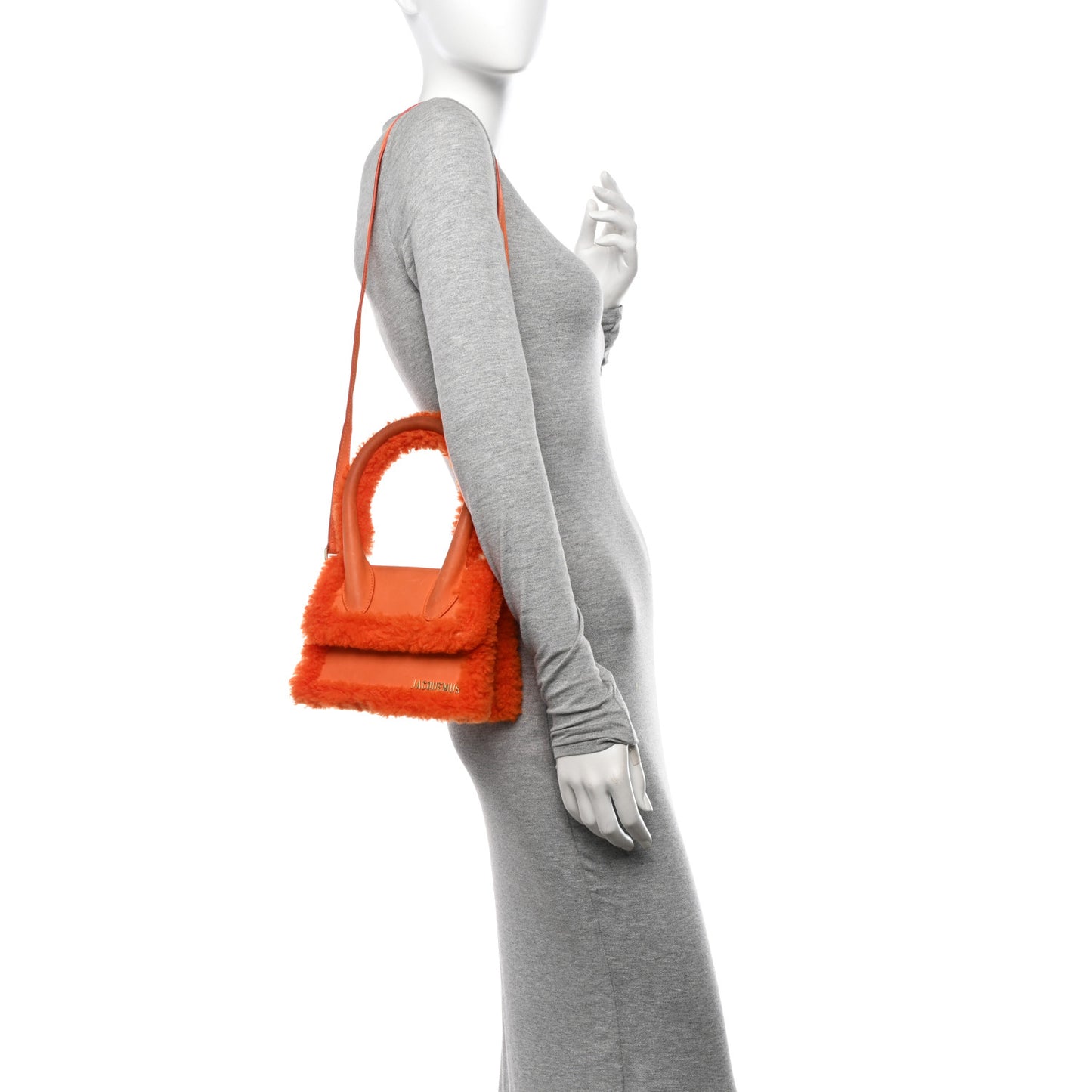 Calfskin Shearling Le Chiquito Moyen Orange