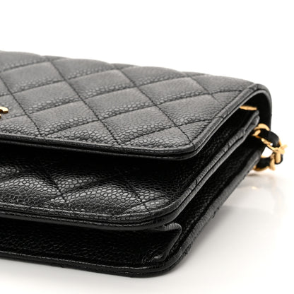 Chanel Caviar Quilted Wallet On Chain WOC Black 11 of 12