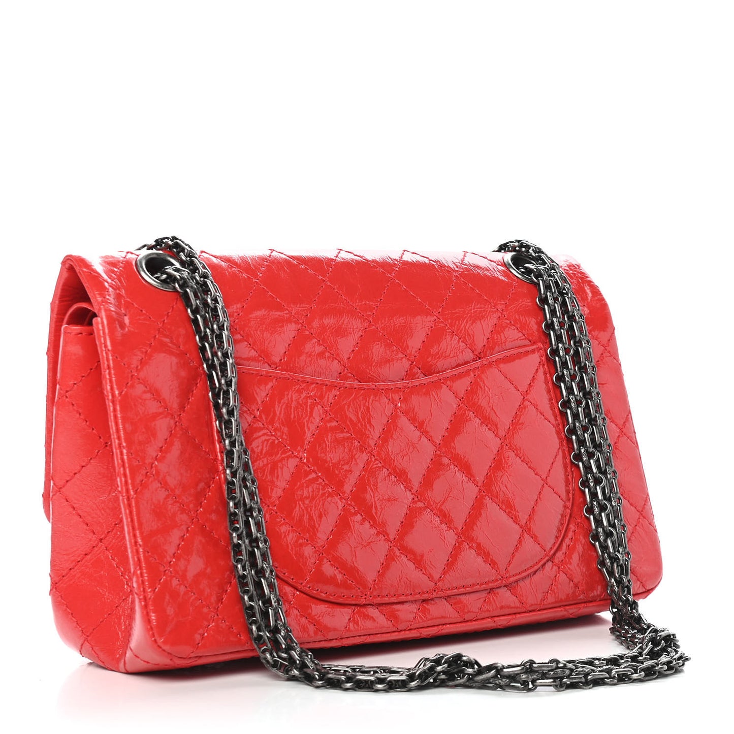 Aged Glazed Calfskin Quilted 2.55 Reissue 225 Flap Red