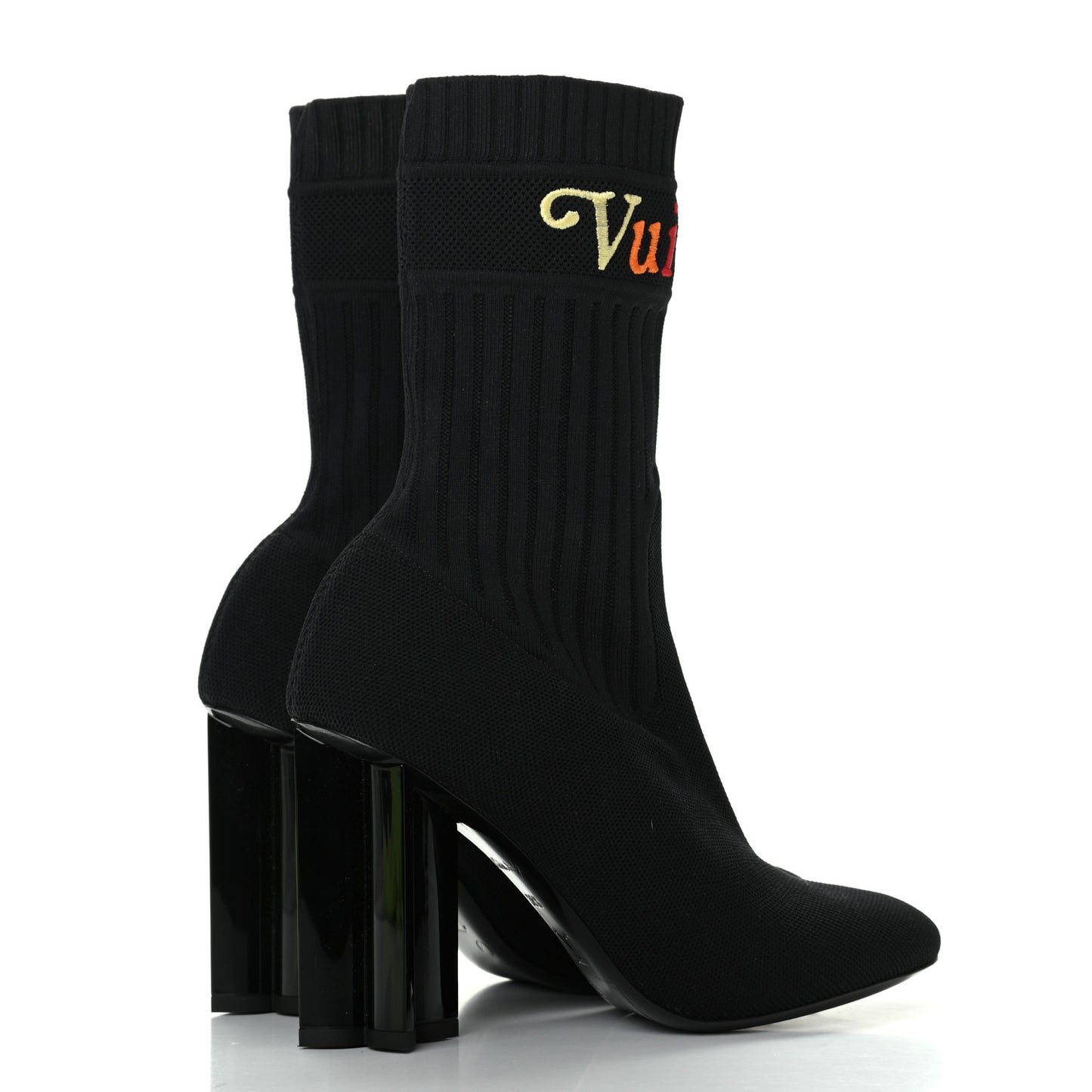 Stretch Fabric New Wave Silhouette Ankle Boots 36.5 Black