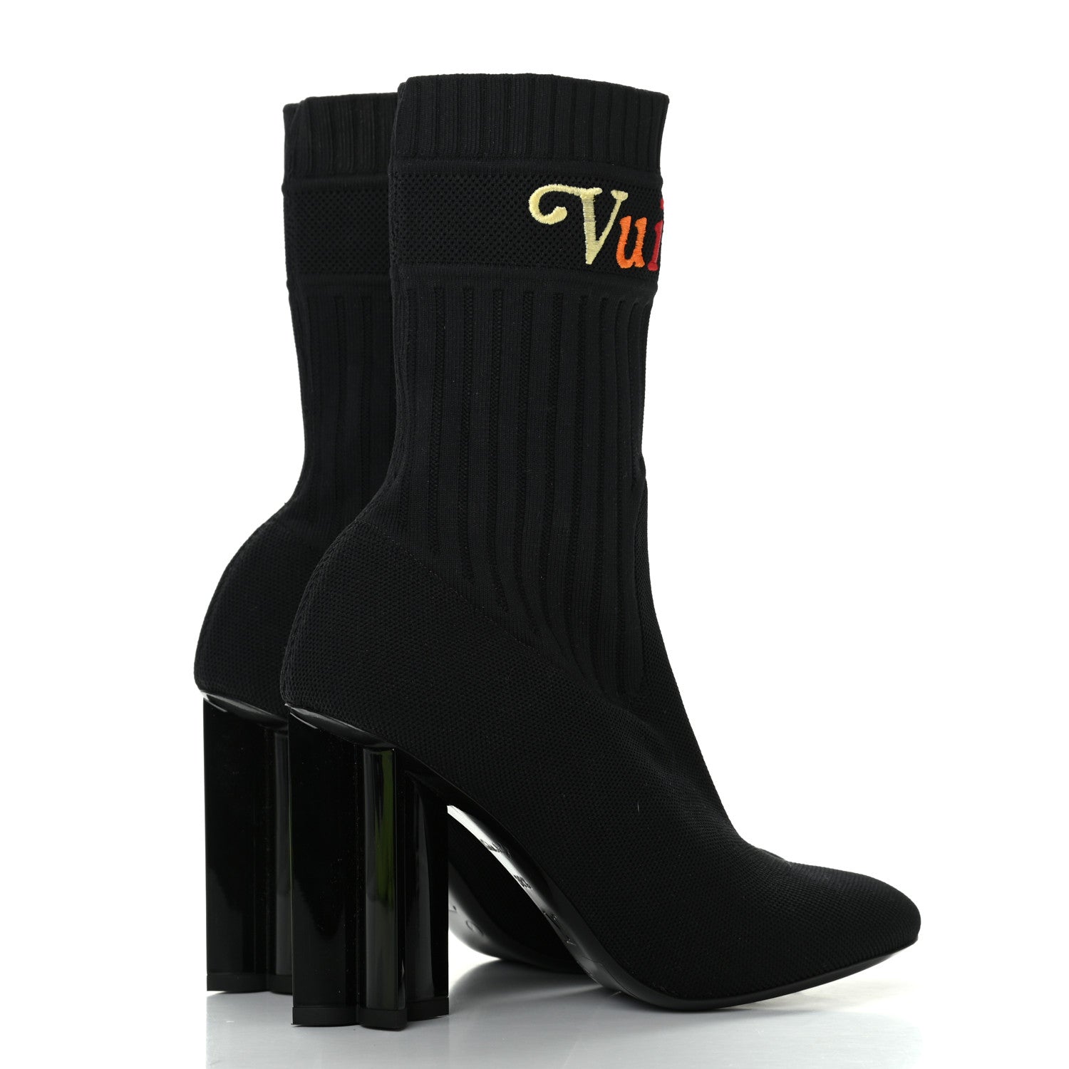 Louis Vuitton Stretch Fabric New Wave Silhouette Ankle Boots 36.5 Black 4 of 8