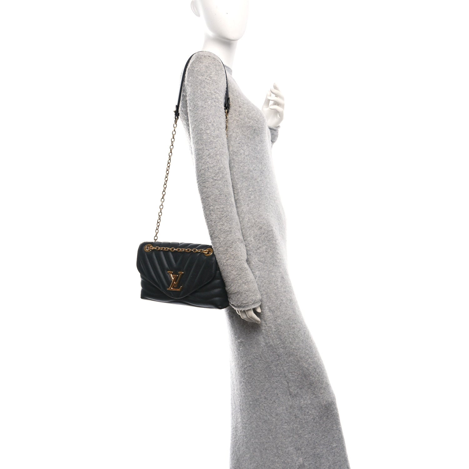 Louis Vuitton Calfskin LV New Wave Chain Bag Black 2 of 11