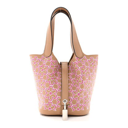 Hermes Swift Micro Lucky Daisy Picotin Lock Chai Rose White 1 of 10