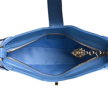 Gucci Calfskin Monogram Mini Moon Side Shoulder Bag Blue 5 of 12