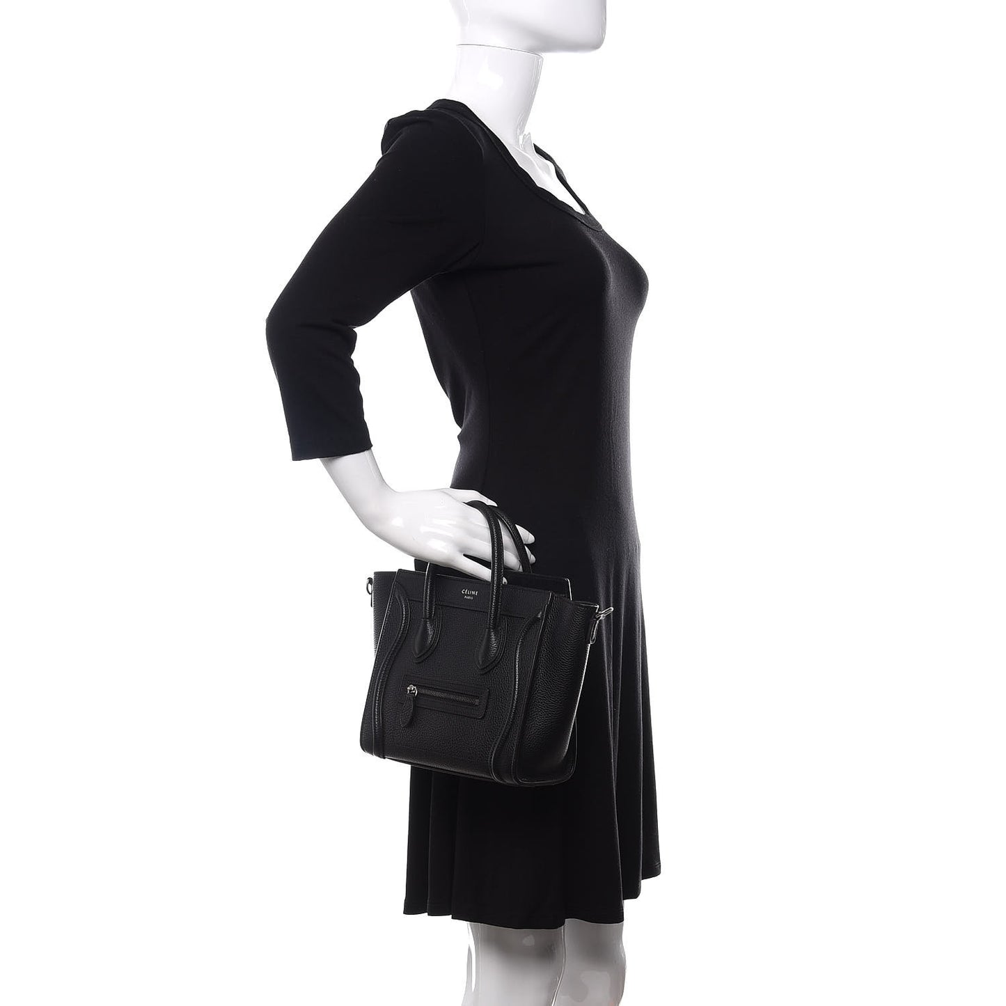 Drummed Calfskin Nano Luggage Black