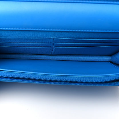 Chanel Patent Calfskin Quilted Boy Wallet On Chain WOC Blue 5 of 11