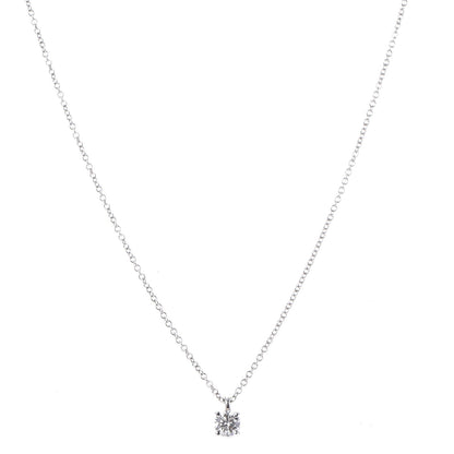 Tiffany Platinum Diamond .25ct Solitaire Pendant Necklace 1 of 6