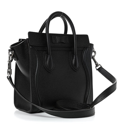 Celine Drummed Calfskin Nano Luggage Black 2 of 4