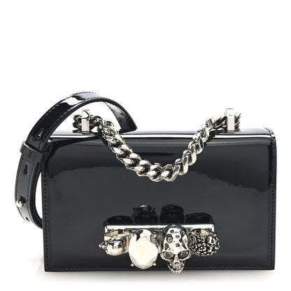 Alexander McQueen Patent Jeweled Satchel Black 7 of 10