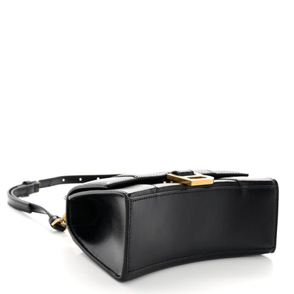 Balenciaga Shiny Box Calfskin Hourglass Top Handle Bag XS Black 4 of 9