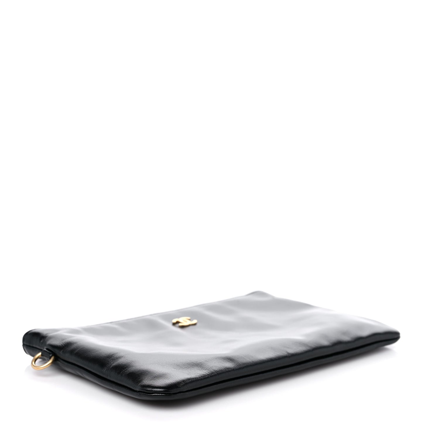 Shiny Calfskin Chanel 22 Removable Pouch Black