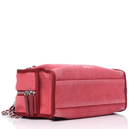 Chanel Canvas Deauville Small Bowling Bag Dark Pink 5 of 11