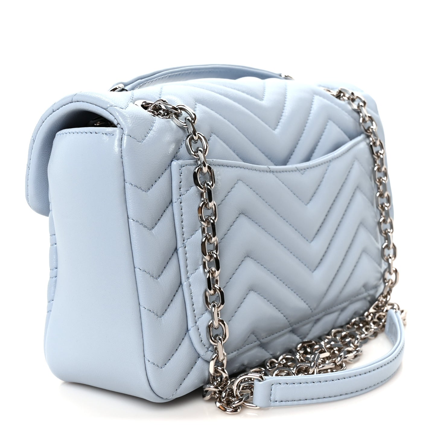 Calfskin Matelasse Medium GG Marmont Shoulder Bag Porcelain Light Blue