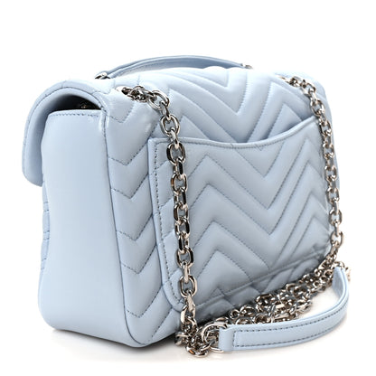 Gucci Calfskin Matelasse Medium GG Marmont Shoulder Bag Porcelain Light Blue 3 of 11