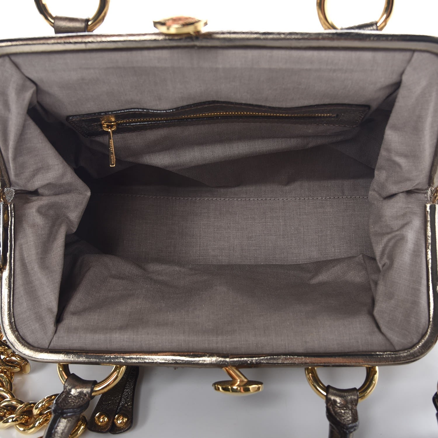 Marc Jacobs Metallic Calfskin Patchwork Stam Bronze 6 of 11