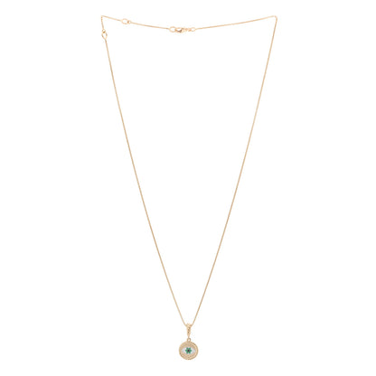 David Yurman 18K Yellow Gold Emerald Diamond Evil Eye Necklace 3 of 5