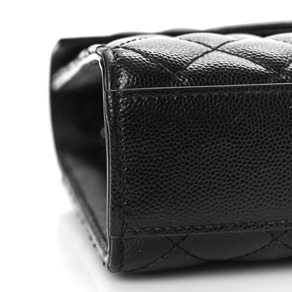 Saint Laurent Grain De Poudre Textured Mixed Matelasse Triquilt Medium Monogram Monochrome Satchel Black 8 of 10