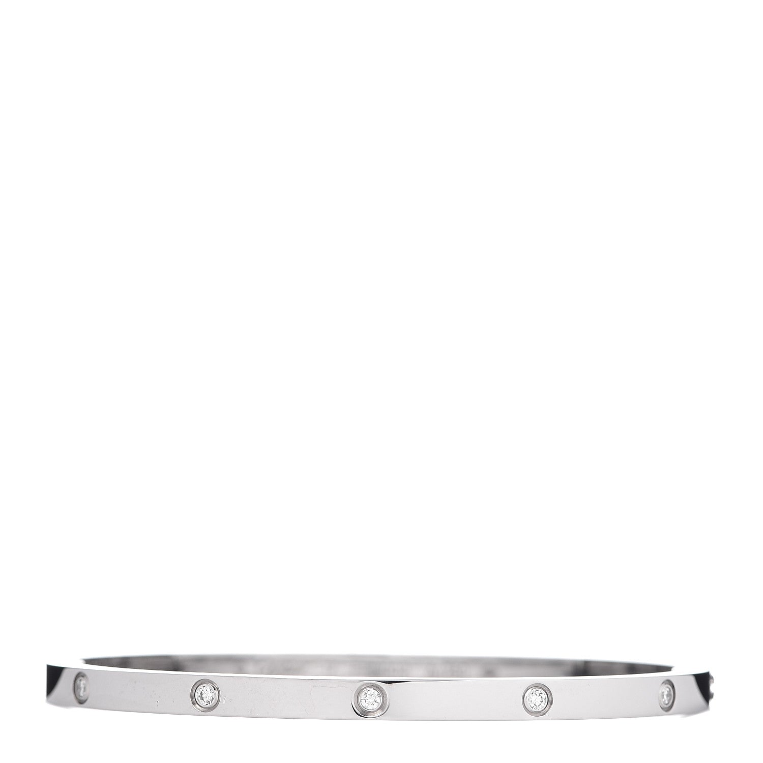 Cartier 18K White Gold 10 Diamond Small LOVE Bracelet 17 1 of 5