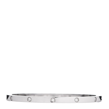 Cartier 18K White Gold 10 Diamond Small LOVE Bracelet 17 1 of 5