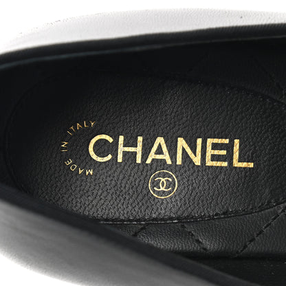 Chanel Lambskin Patent Calfskin Pearl Camellia Cap Toe Pumps 36.5 Black 8 of 9
