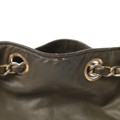 Chanel Lambskin CC Drawstring Bag Green 16 of 19