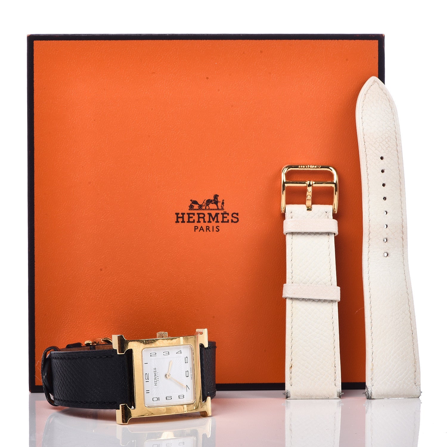 Hermes Stainless Steel Epsom 26mm Heure H Hour Quartz Watch Noir 5 of 13