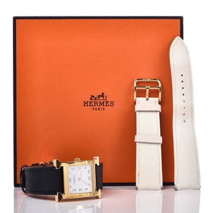 Hermes Stainless Steel Epsom 26mm Heure H Hour Quartz Watch Noir 5 of 13