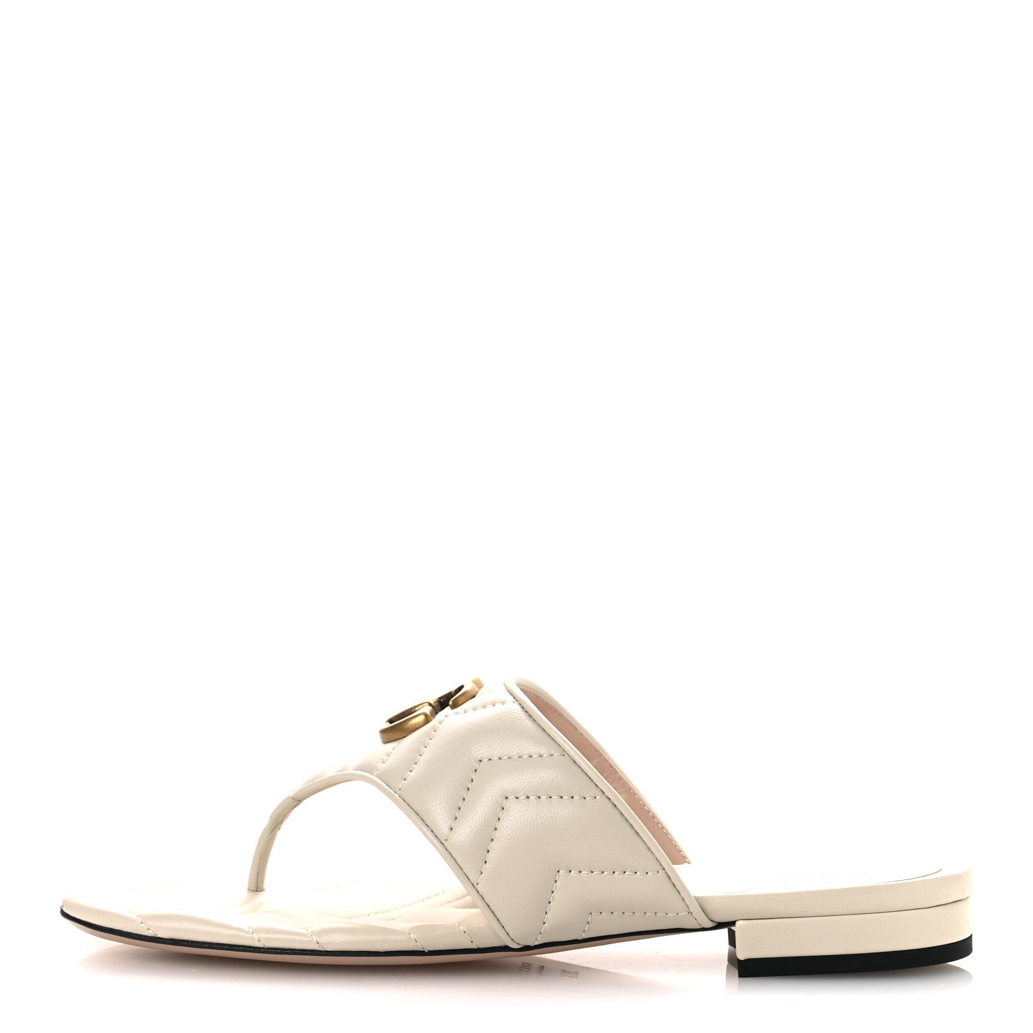 Gucci Nappa Charlotte Double G Marmont Thong Sandals 38.5 Mystic White 1 of 11