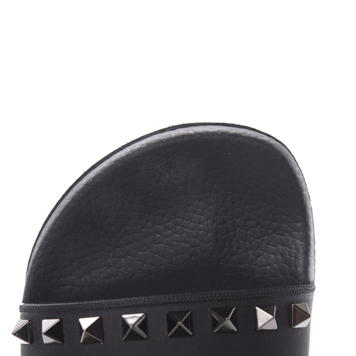 Valentino Garavani Rubber Rockstud Slide Sandals 38 Black 8 of 9