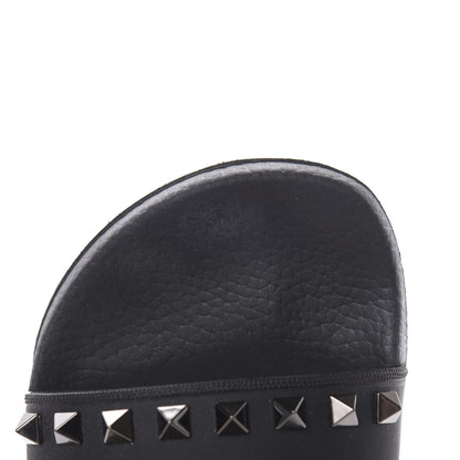 Valentino Garavani Rubber Rockstud Slide Sandals 38 Black 8 of 9