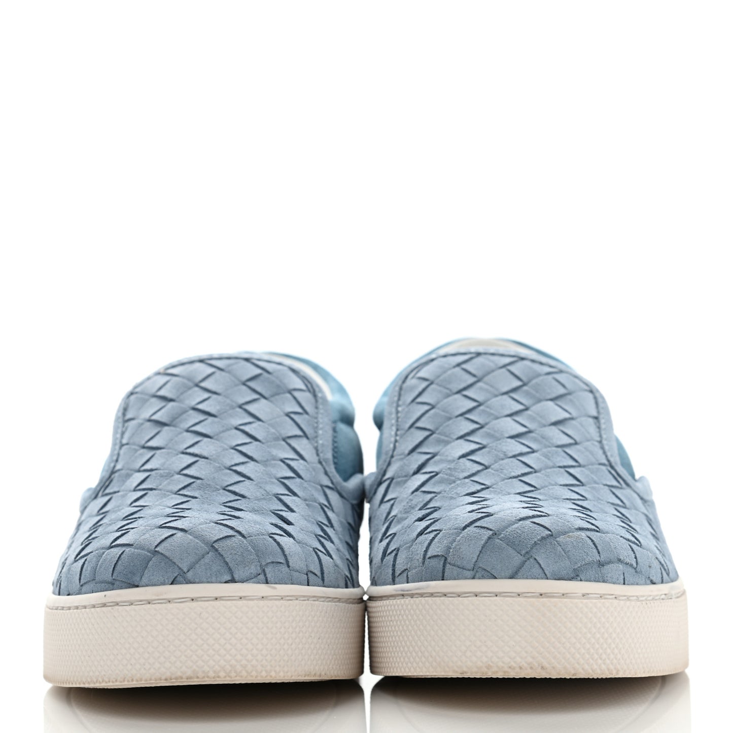 Nappa Intrecciato Suede Mens Slip On Sneakers 35.5 Light Blue
