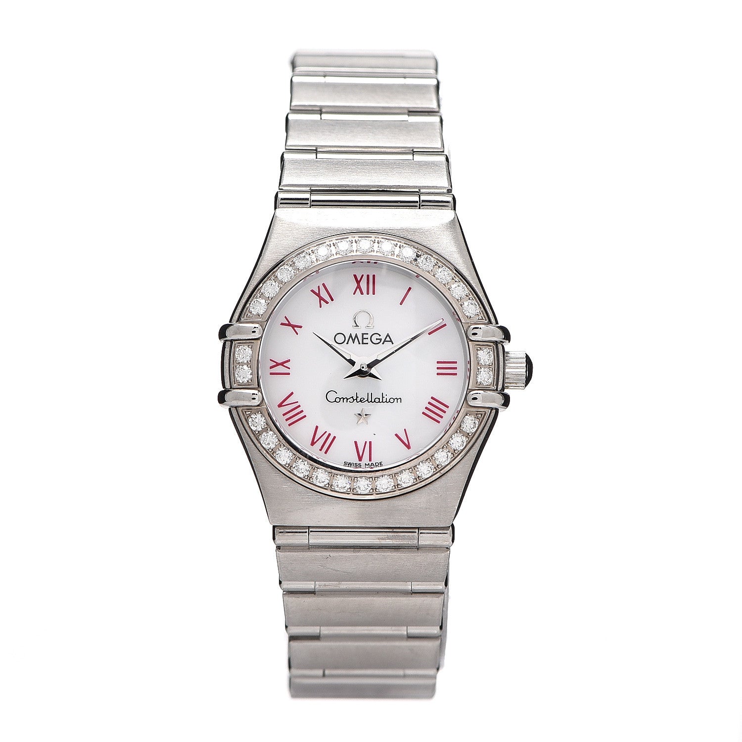 Omega Stainless Steel Diamond Bezel Mother of Pearl 23mm Constellation Quartz Watch Pink 1466.63 1 of 4