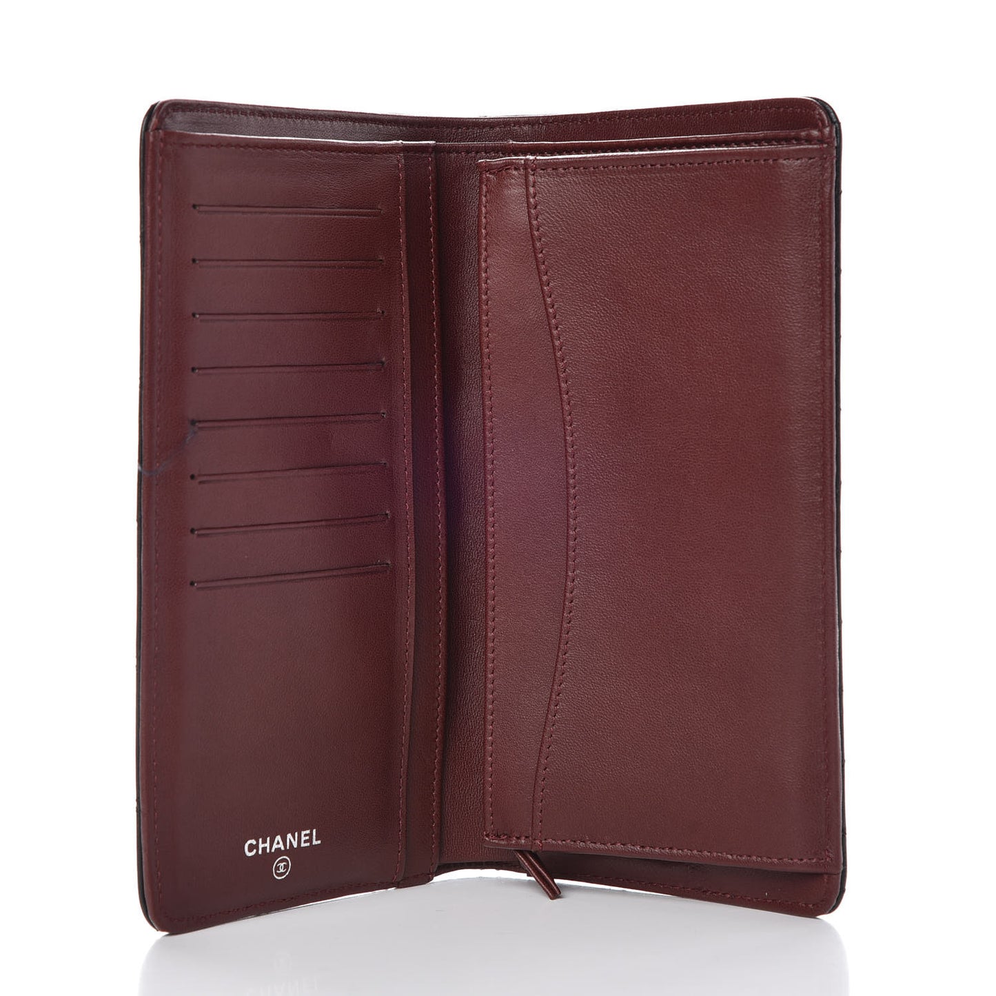 Lambskin Quilted Yen Wallet Black