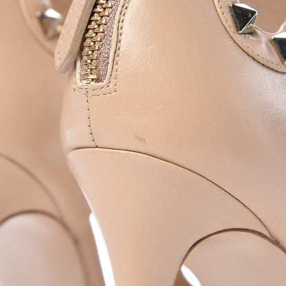 Valentino Garavani Calfskin Rockstud Ankle Strap Sandals 37 Poudre 10 of 12
