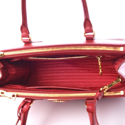 Prada Saffiano Small Galleria Double Zip Tote Fuoco 6 of 13