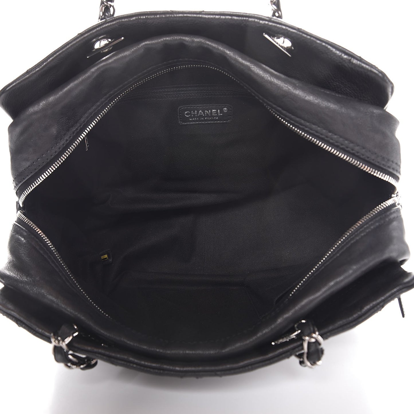 Calfskin Large Diamond Stitch Tote Black