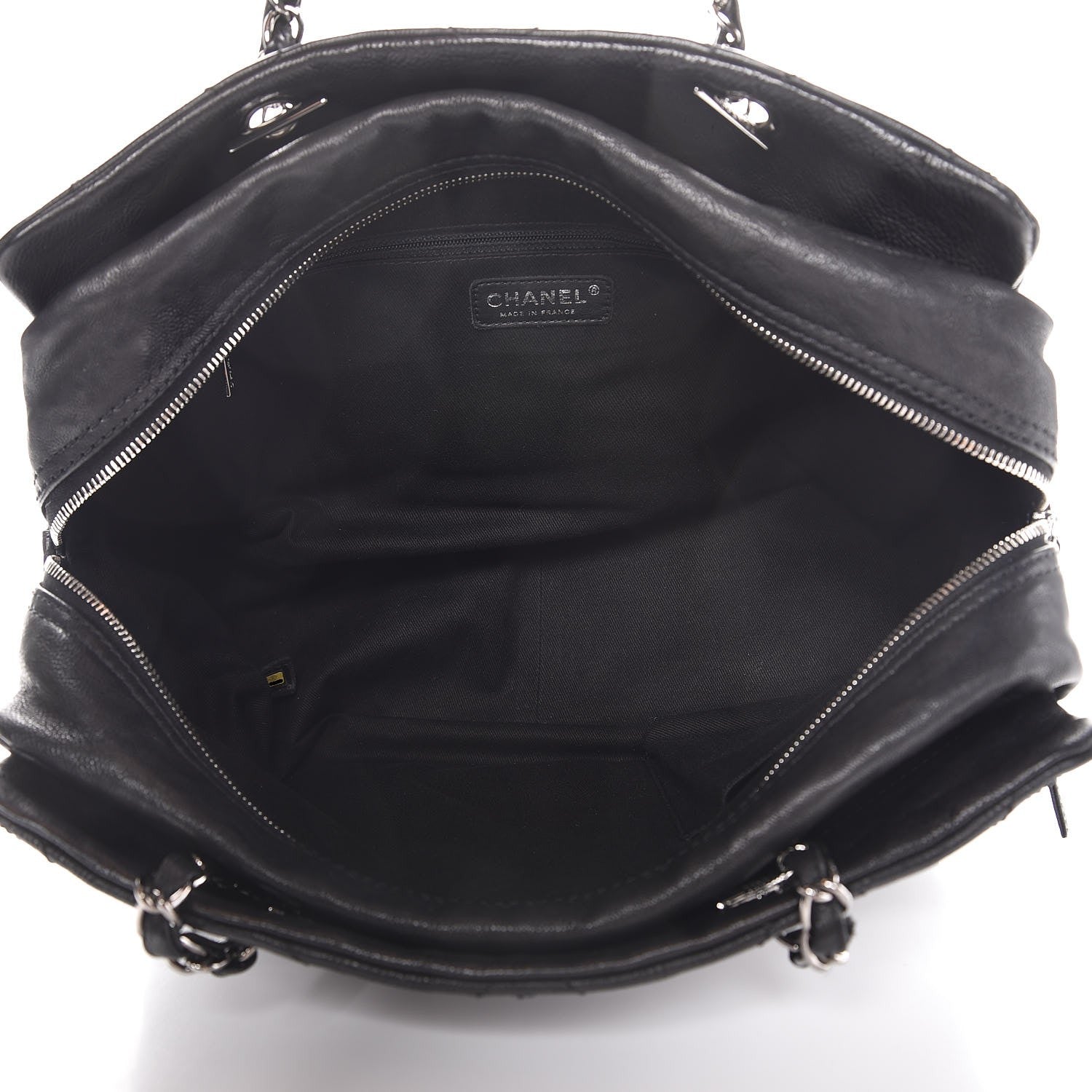 Chanel Calfskin Large Diamond Stitch Tote Black 5 of 11